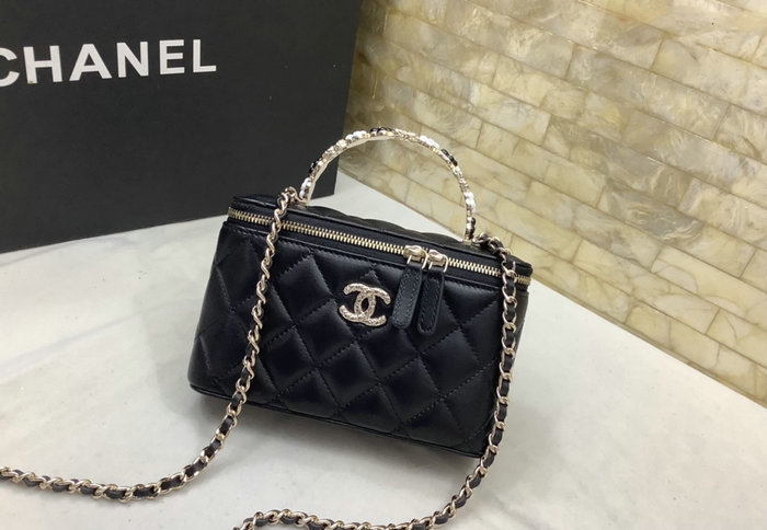 Chanel Lambskin Clutch with Chain Black AP3576