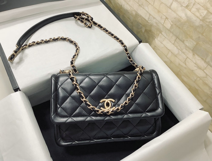 Chanel Lambskin Flap Bag Black AS2056