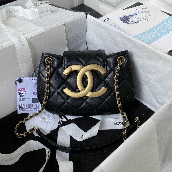 Chanel Lambskin Small Messenger Bag Black AS4609