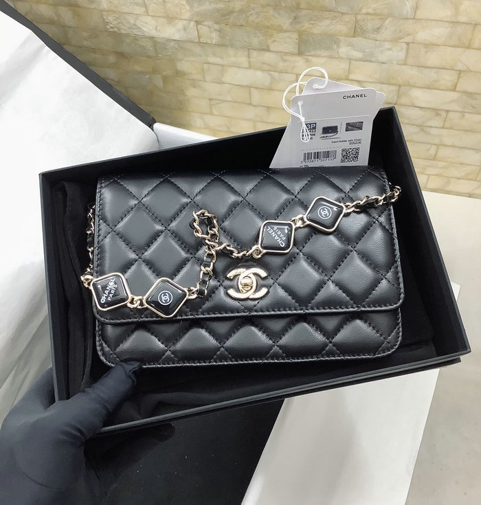 Chanel Lambskin WOC Chain Wallet AP3412