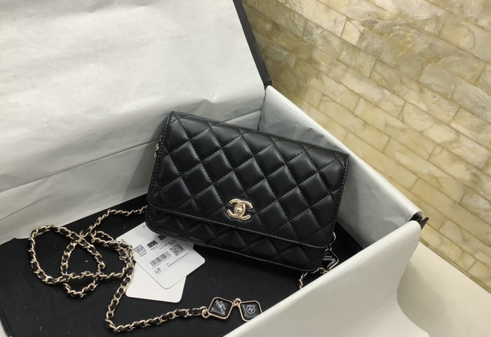 Chanel Lambskin WOC Chain Wallet AP3412