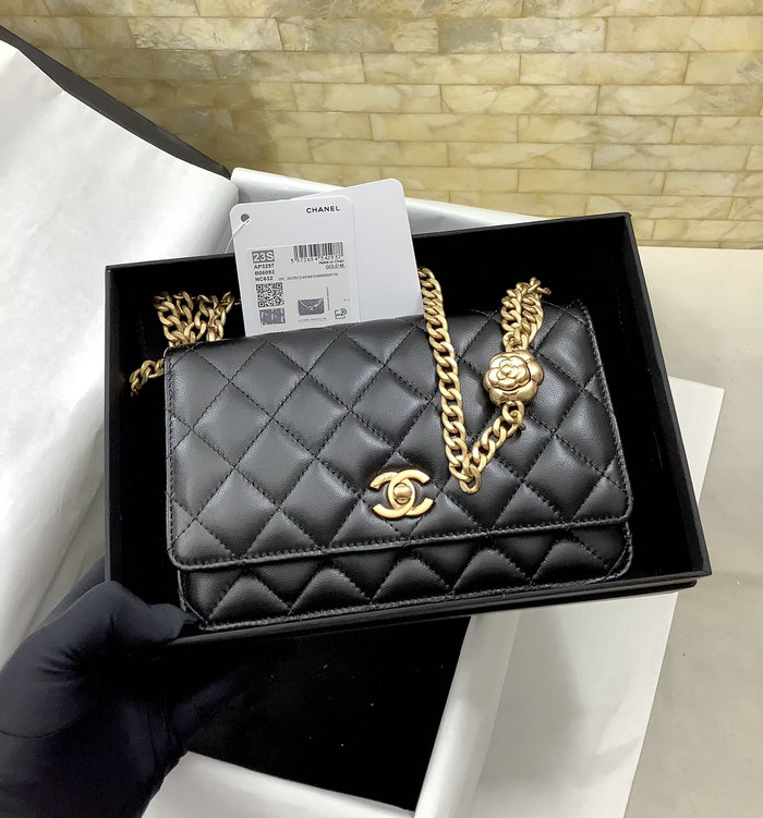 Chanel Lambskin WOC Wallet Black AP3297