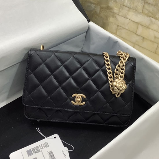 Chanel Lambskin WOC Wallet Black AP3297