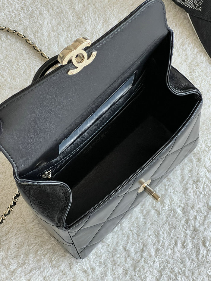 Chanel Leather Small Box Bag Black AS4470