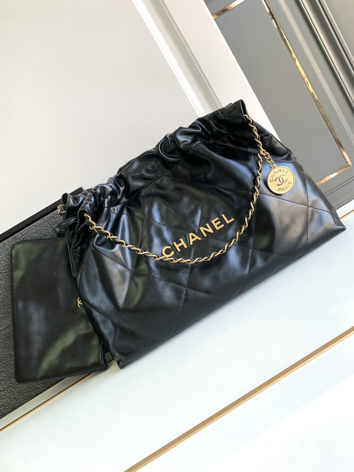 Chanel Shiny Calfskin 22 Handbag with Gold Hardware AS4486