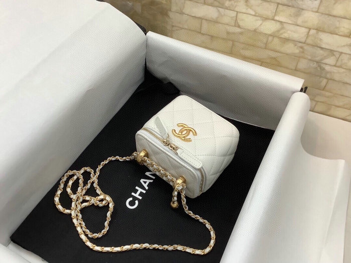 Chanel Small Vanity With Chain White AP2292