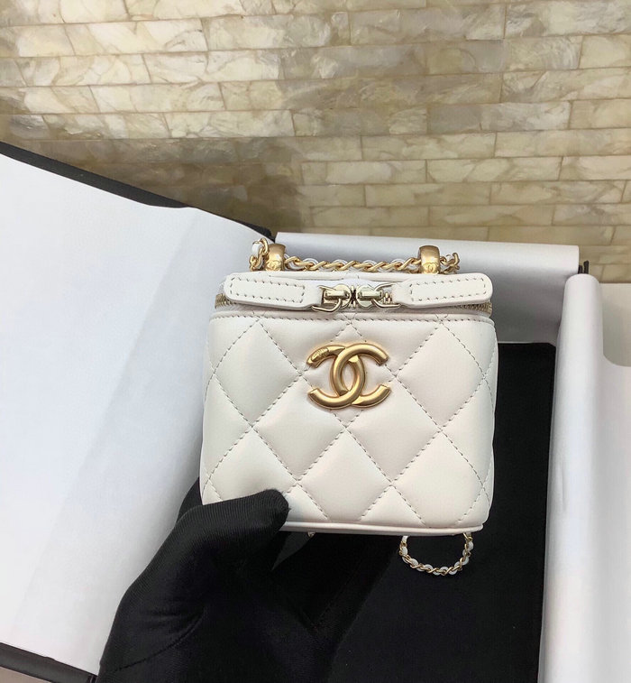 Chanel Small Vanity With Chain White AP2292