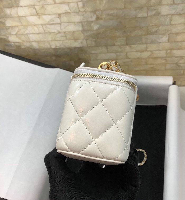 Chanel Small Vanity With Chain White AP2292