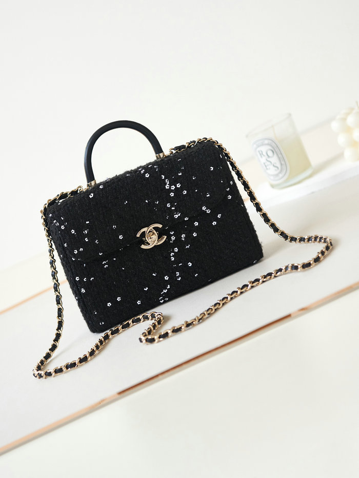 Chanel Tweed Small Box Bag Black AS4470