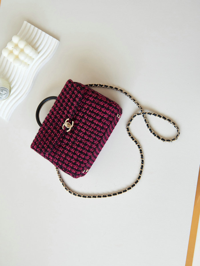 Chanel Tweed Small Box Bag Pink AS4470