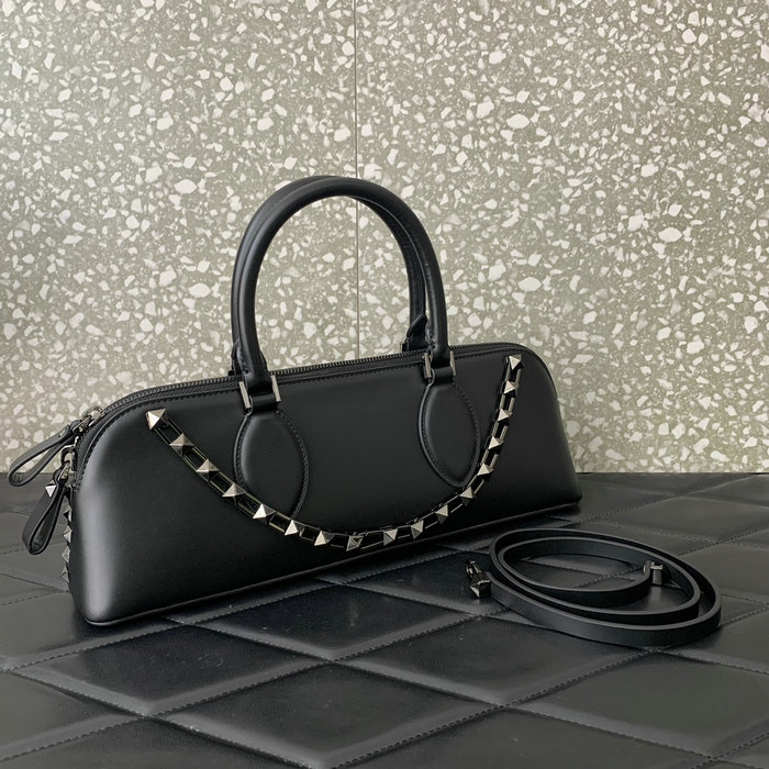 Valentino Rockstud East-west Calfskin Handbag Black V0273