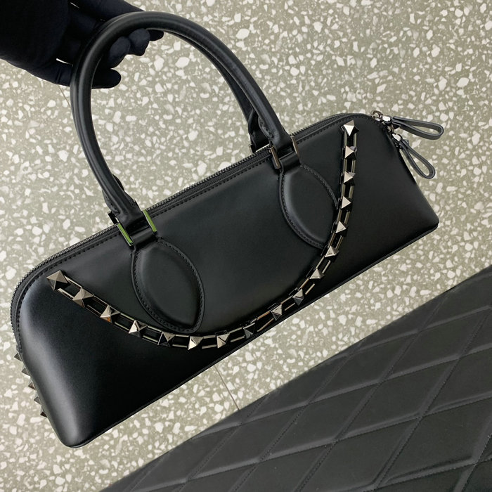 Valentino Rockstud East-west Calfskin Handbag Black V0273