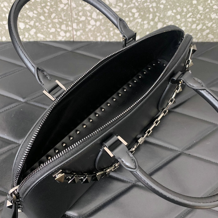 Valentino Rockstud East-west Calfskin Handbag Black V0273