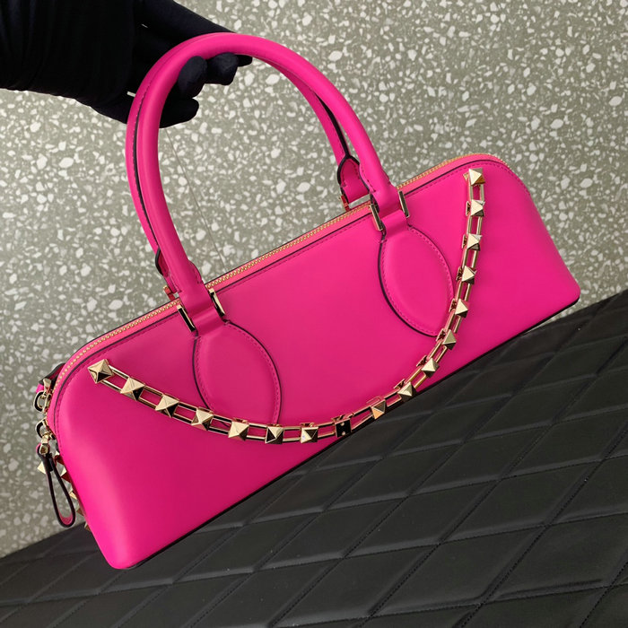 Valentino Rockstud East-west Calfskin Handbag Pink V0273