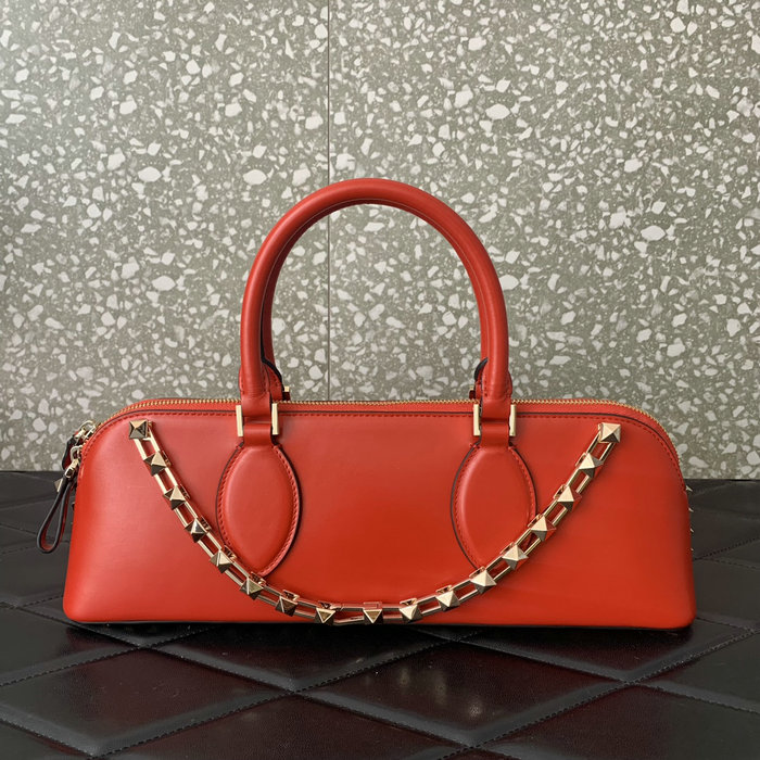 Valentino Rockstud East-west Calfskin Handbag Red V0273