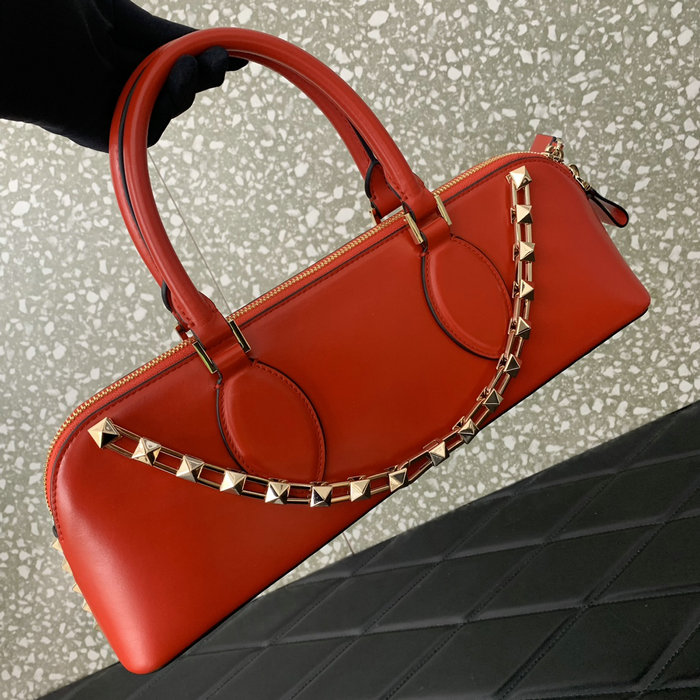 Valentino Rockstud East-west Calfskin Handbag Red V0273