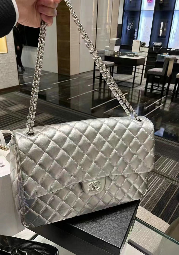 Chanel Airline Flap Bag Silver A3827