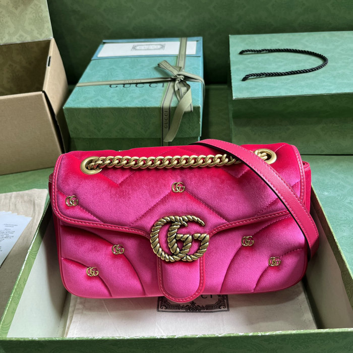 Gucci GG Marmont Medium Shoulder Bag Pink 443497