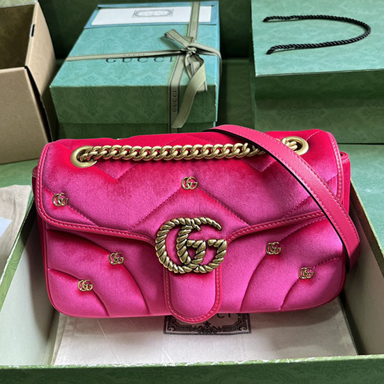 Gucci GG Marmont Medium Shoulder Bag Pink 443497