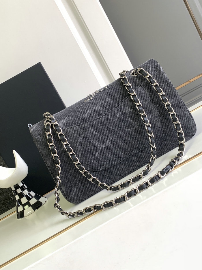 Medium Chanel Denim Flap Bag Black AS1112