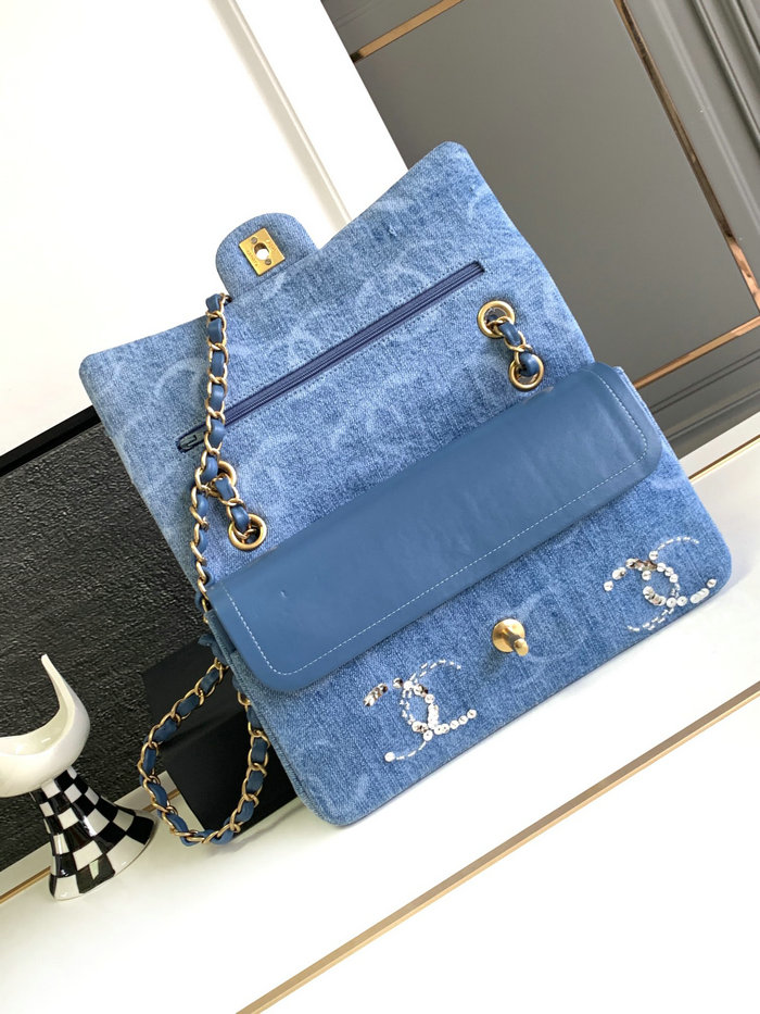 Medium Chanel Denim Flap Bag Blue AS1112