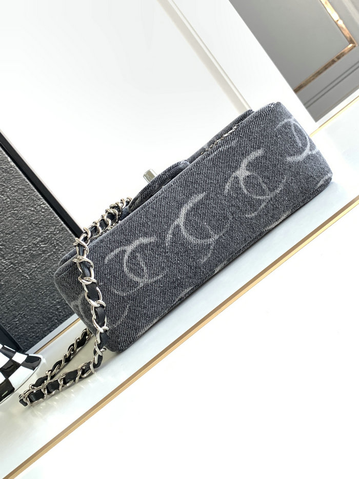 Small Chanel Denim Flap Bag Black AS1116