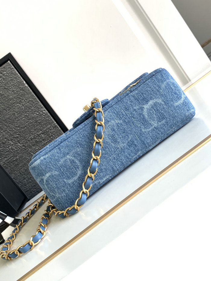 Small Chanel Denim Flap Bag Blue AS1116