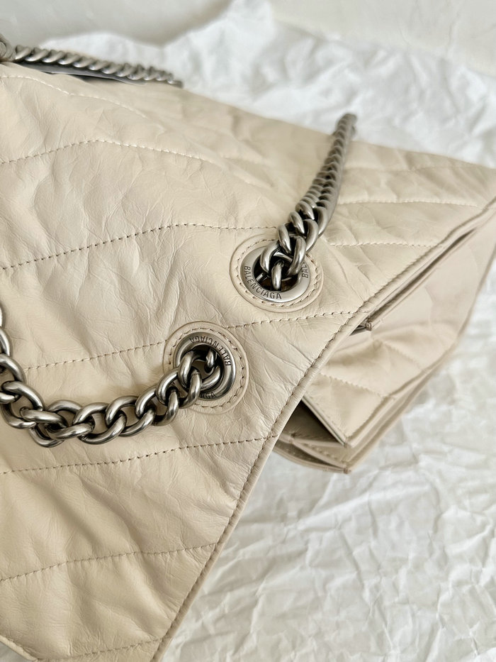 Balenciaga Crush Medium Quilted Chain Bag Beige B716393