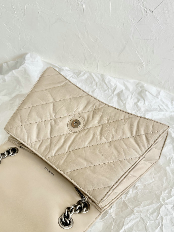 Balenciaga Crush Medium Quilted Chain Bag Beige B716393