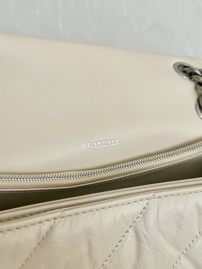 Balenciaga Crush Medium Quilted Chain Bag Beige B716393