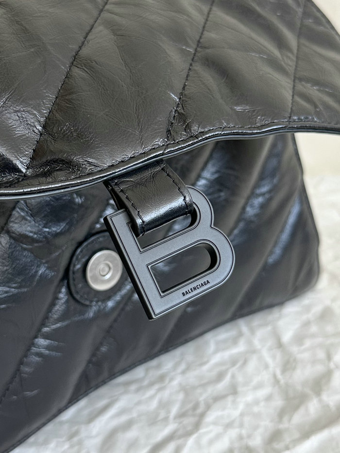 Balenciaga Crush Medium Quilted Chain Bag Black B716393