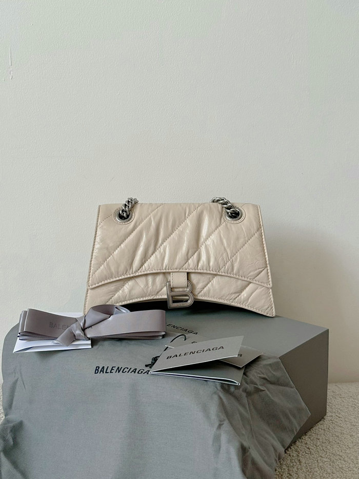 Balenciaga Crush Small Quilted Chain Bag Beige B716351