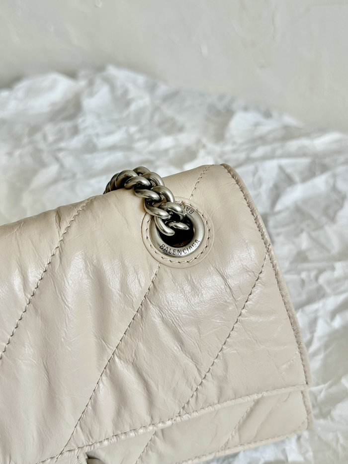 Balenciaga Crush Small Quilted Chain Bag Beige B716351