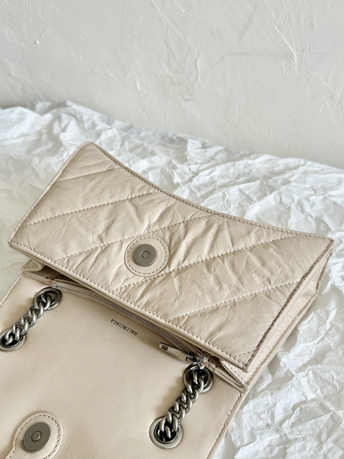 Balenciaga Crush Small Quilted Chain Bag Beige B716351