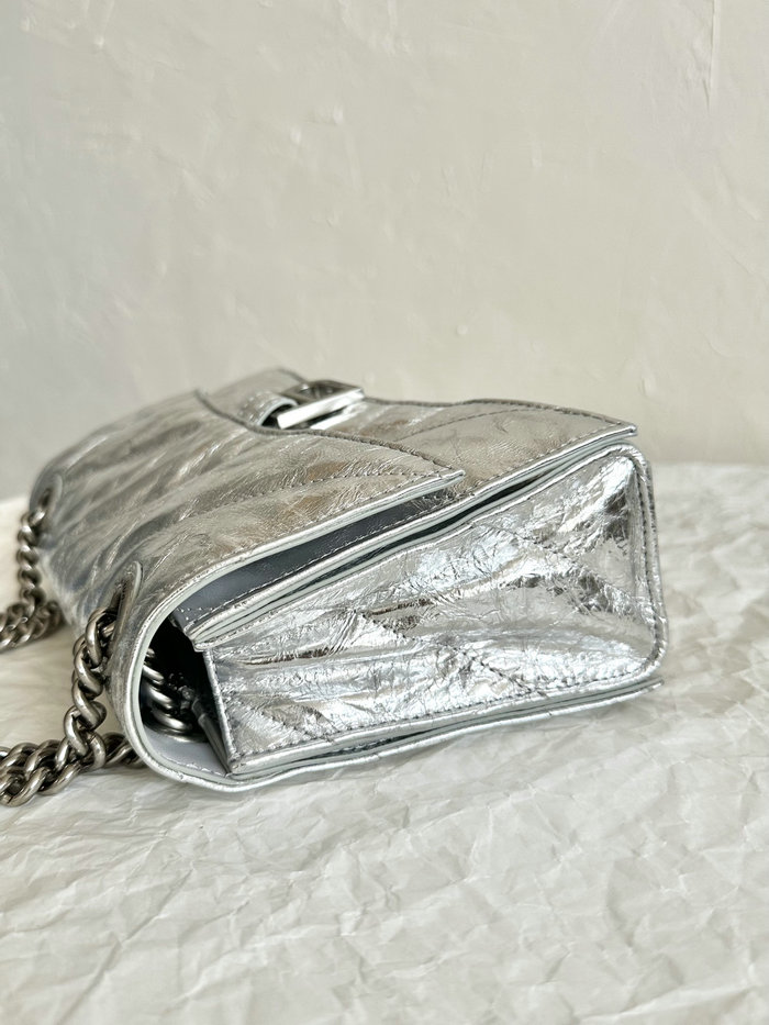 Balenciaga Crush Small Quilted Chain Bag Silver B716351