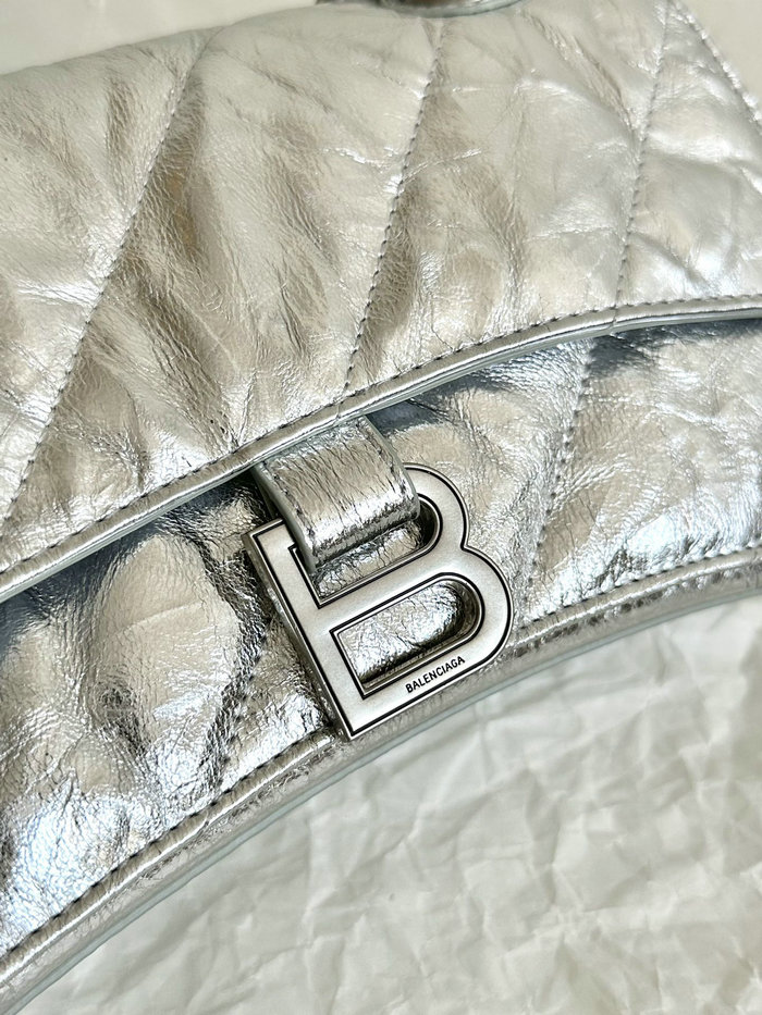 Balenciaga Crush Small Quilted Chain Bag Silver B716351