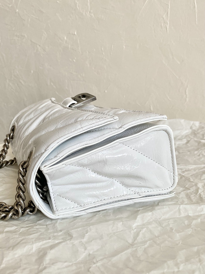 Balenciaga Crush Small Quilted Chain Bag White B716351