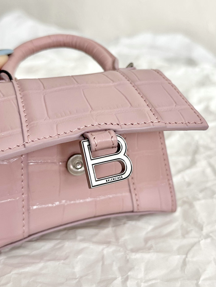 Balenciaga Hourglass Nano Top Handle Bag Pink B664676