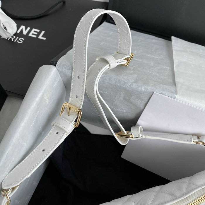 Chanel Aged Calfskin Waist Bag White AS1077