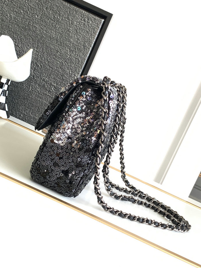 Chanel Sequins Small Flap Bag Black AS4561