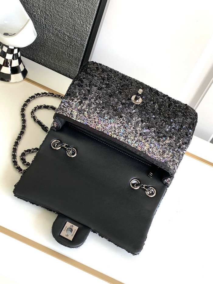 Chanel Sequins Small Flap Bag Black AS4561