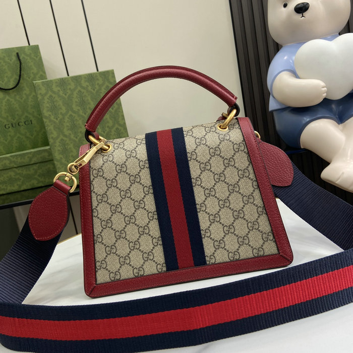 Gucci Small GG Supreme Queen Margaret Shoulder Bag Red 476541