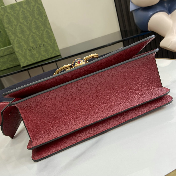 Gucci Small GG Supreme Queen Margaret Shoulder Bag Red 476541