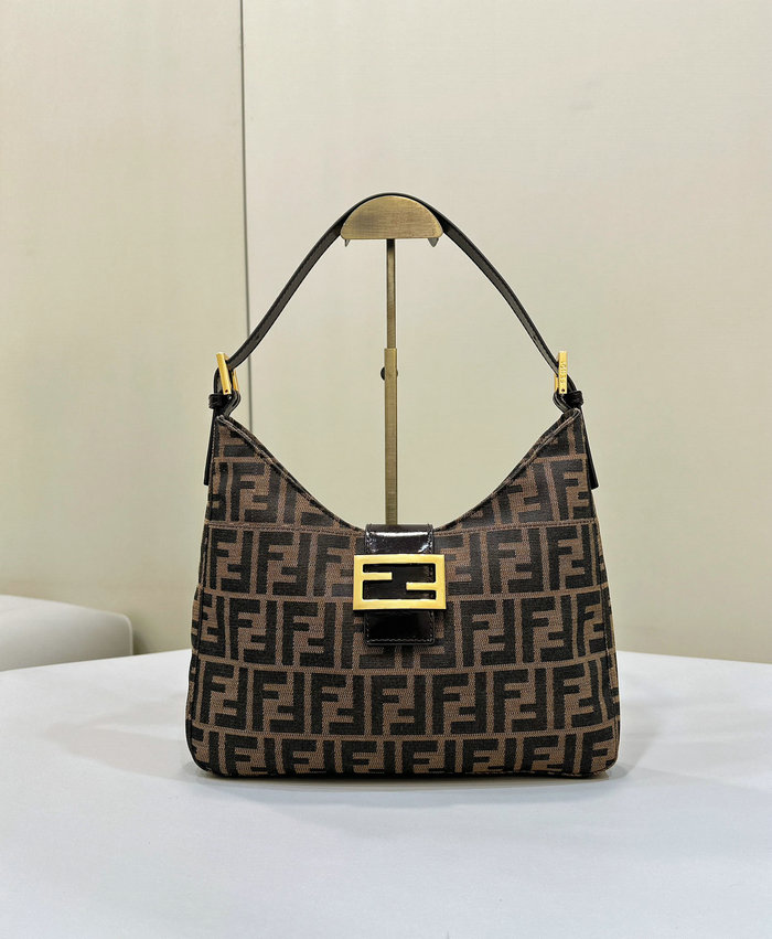 Fendi Brown Zucca Shoulder Bag F8320A