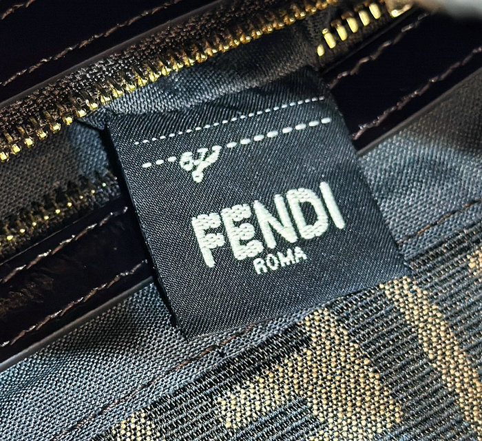 Fendi Brown Zucca Shoulder Bag F8320A