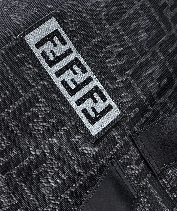 Fendi FF Jacquard Strike Large Backpack Black F8583