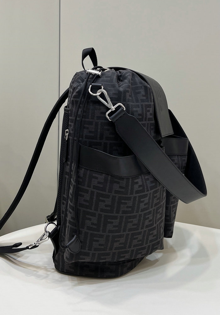 Fendi FF Jacquard Strike Large Backpack Black F8583