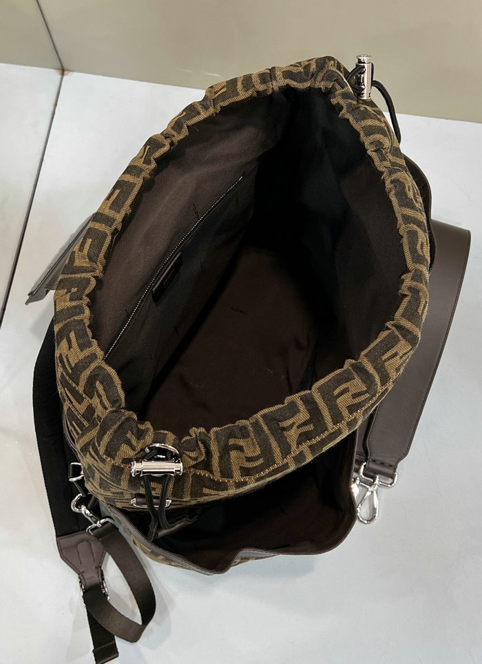 Fendi FF Jacquard Strike Large Backpack Brown F8583