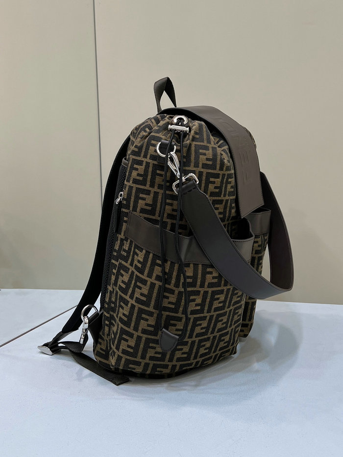 Fendi FF Jacquard Strike Large Backpack Brown F8583