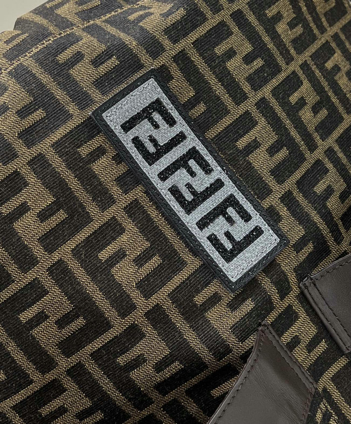 Fendi FF Jacquard Strike Large Backpack Brown F8583